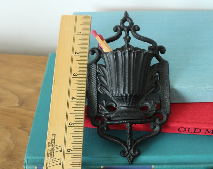 One Cast Iron Match Stick Holder About 9 Oz Each Wall Mount Etsy