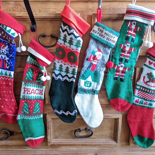 Choose One Christmas Knitted Stocking, 20-23 inches