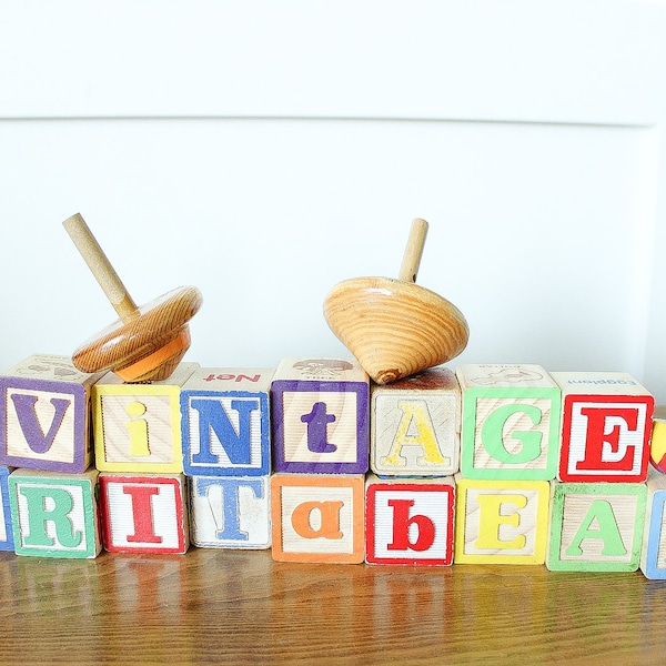 Choose your Letters/Numbers, Large Alphabet Wooden Blocks, Learning Toy, 1 5/8-1 3/4 Inch Blocks