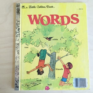 Words, Little Golden Book 1974, 6.75x8 Inch Hardcover Children&#39;s Book