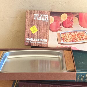 Flair Single Server, Solid Walnut and Stainless Steel, By Foley, 8x4 Inches, In Original Packaging