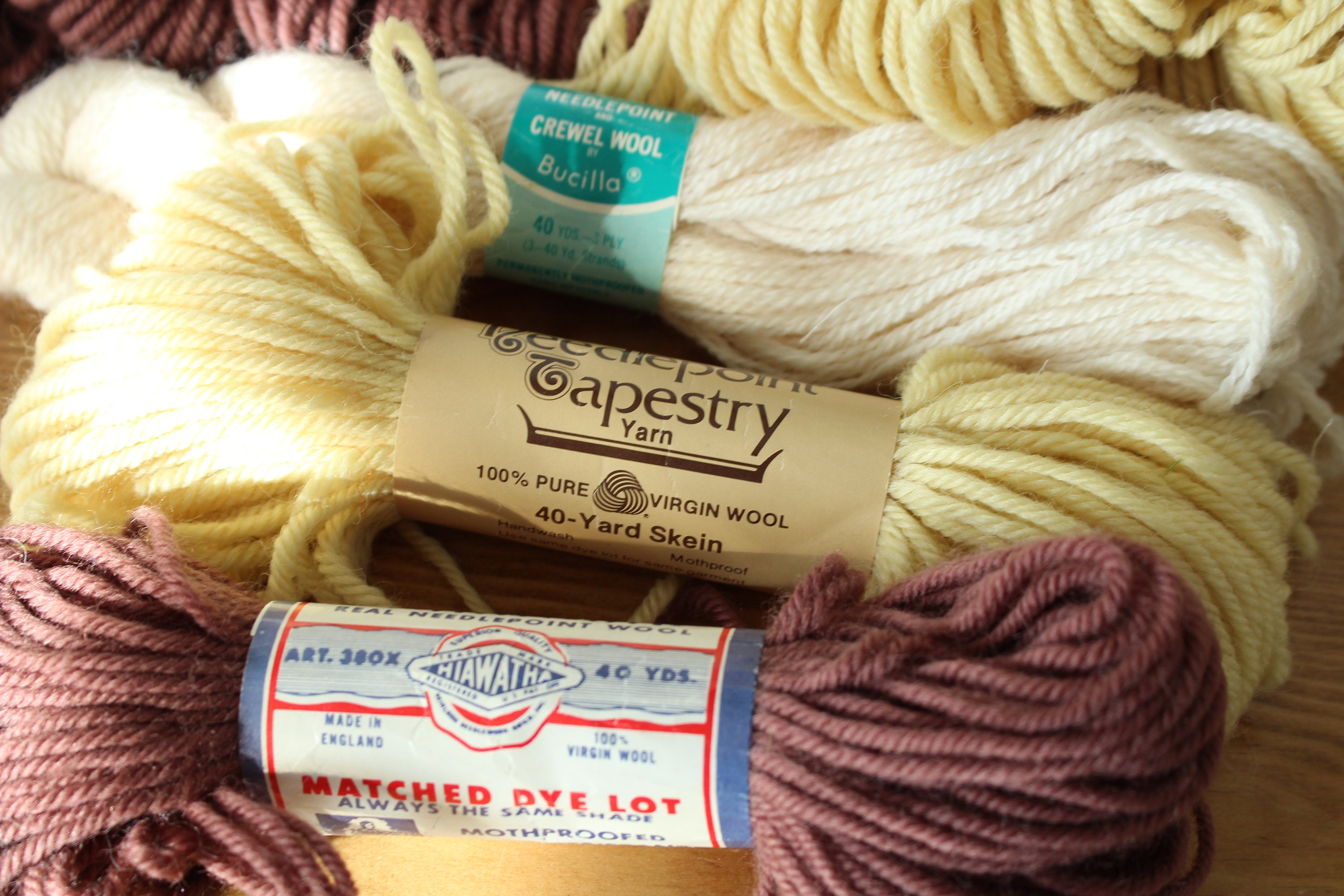 19 Skeins of 100 Wool Yarn Tapestry Yarn Needlepoint Wool Etsy