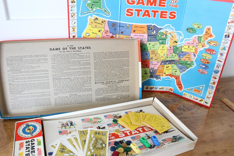 Game of the States 1960 Milton Bradley Board Game United Etsy