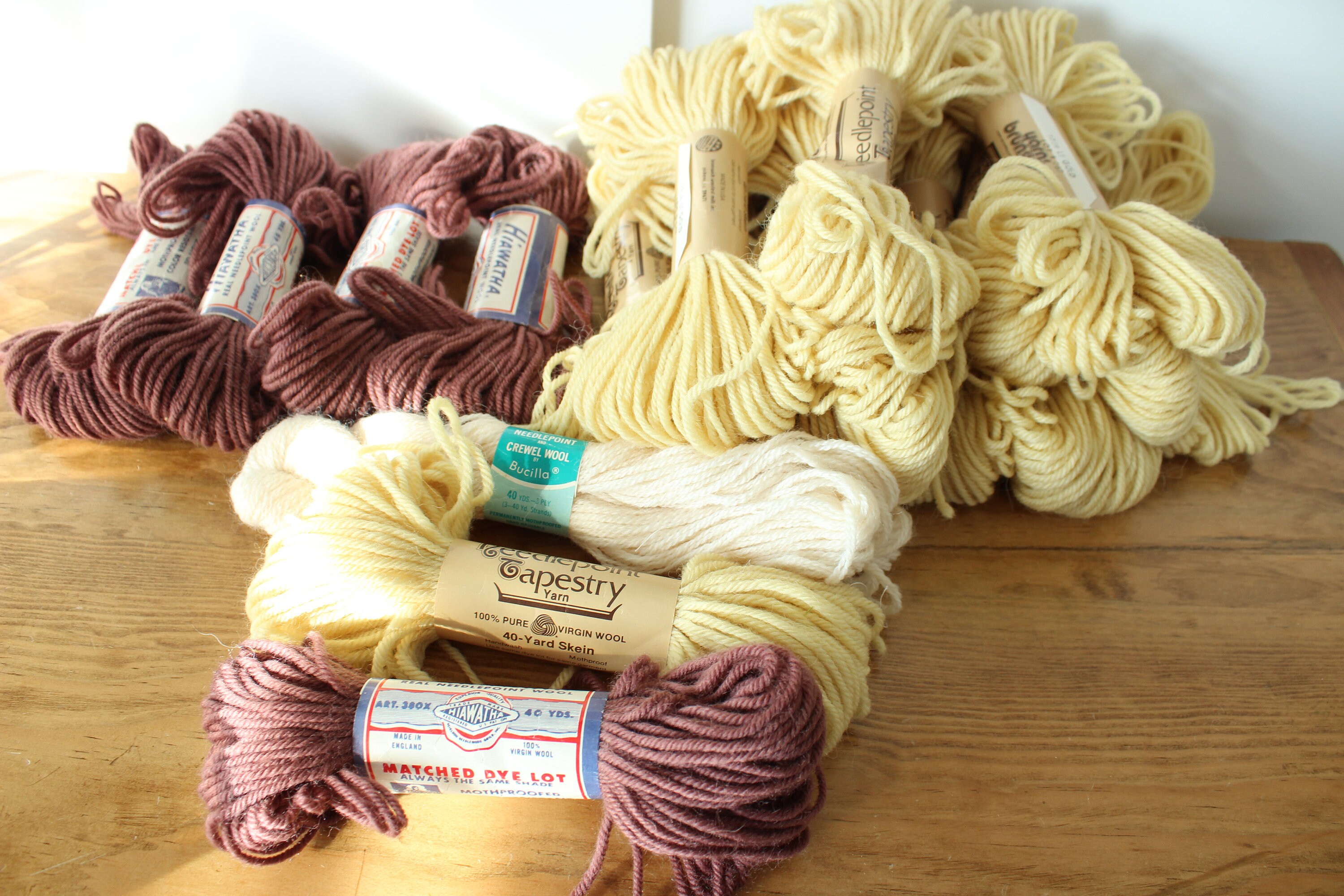 19 Skeins of 100 Wool Yarn Tapestry Yarn Needlepoint Wool Etsy