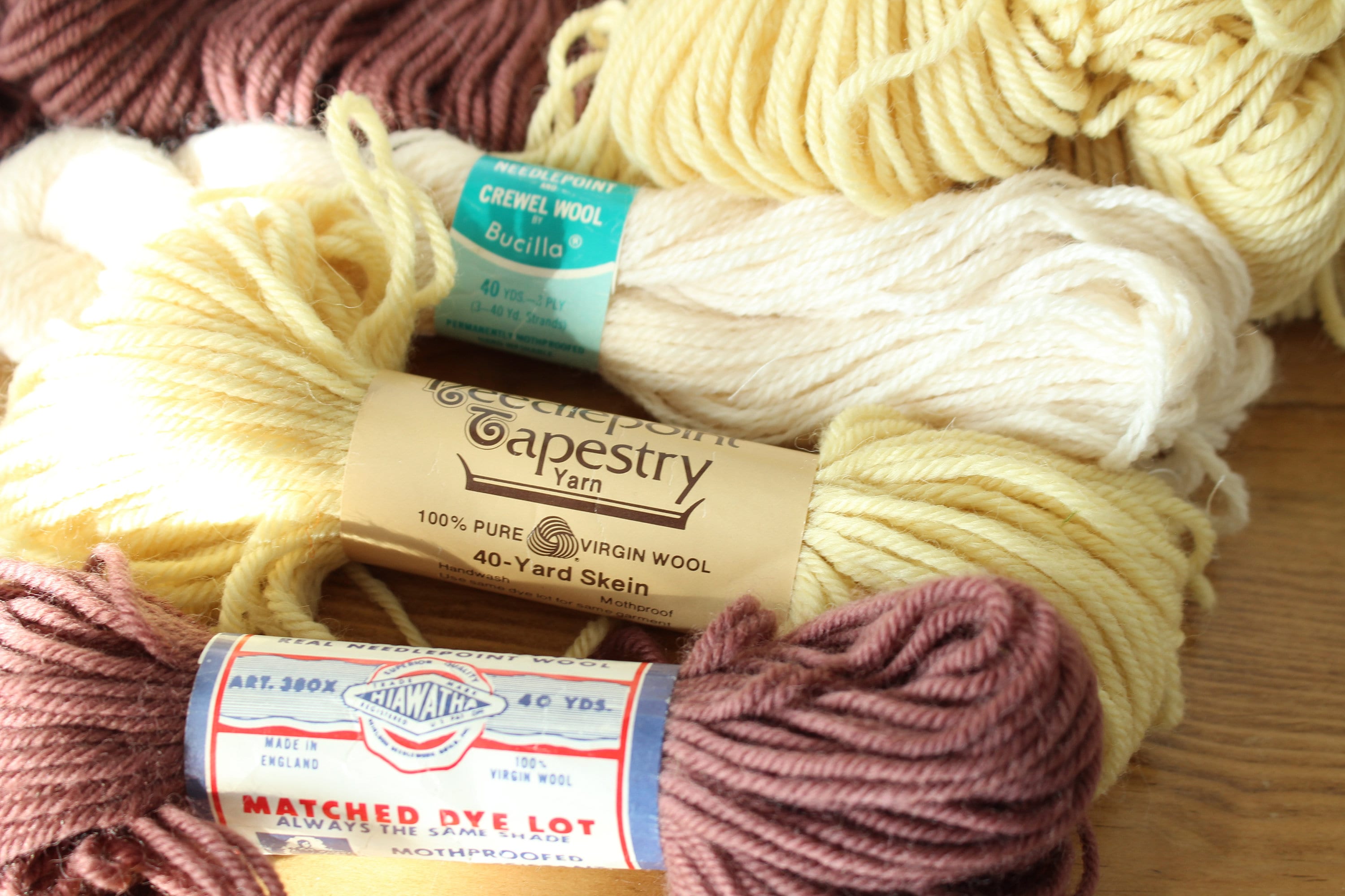 19 Skeins of 100 Wool Yarn Tapestry Yarn Needlepoint Wool Etsy