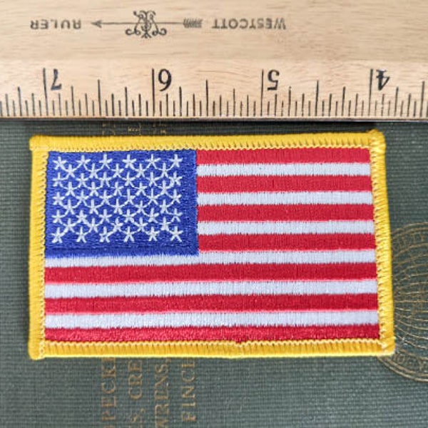 United States of America Flag Patch, American Flag, Iron on, 2 1/8x3 3/8 Inches