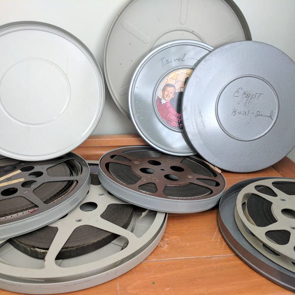 Reserved For Nick: 4 Travel Films, Black and White, 16mm, On Reels With Cases, London, Egypt, Atacama Desert, Bangkok, 9.25-12.5 Inches