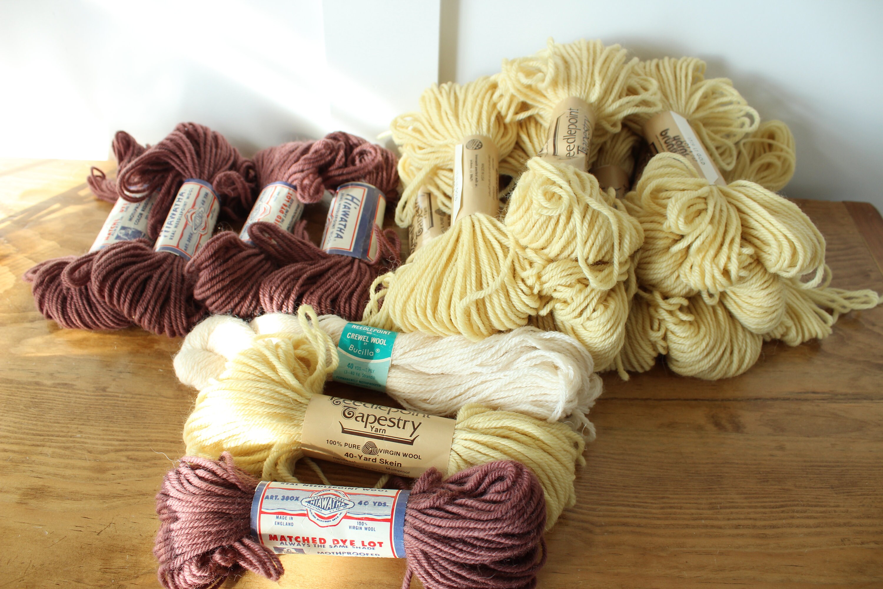 19 Skeins of 100 Wool Yarn Tapestry Yarn Needlepoint Wool Etsy