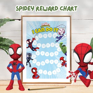 Spidey Belohnungstabelle, Sticker-Chart, Kinder Töpfchen, Spidey Diagramm, Ziele Sofortiger Download Kleinkind Vorschule, Spidey Erstaunliche Freunde