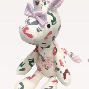 Keepsake Unicorn Sewn from Hospital Blanket or clothing : Birth Stat Memory Unicorn image 9