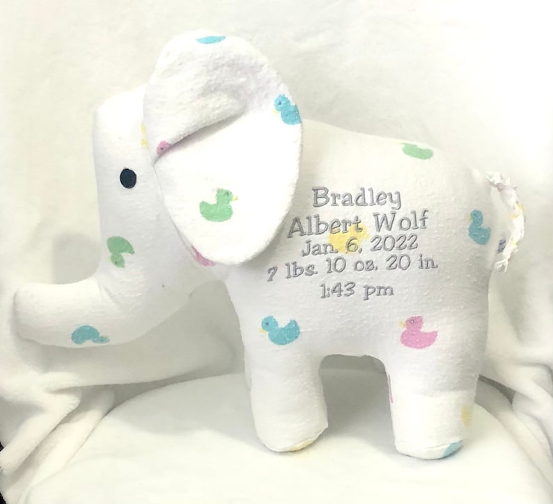 Keepsake Receiving Blanket Birth Stat Elephant Keepsake Etsy