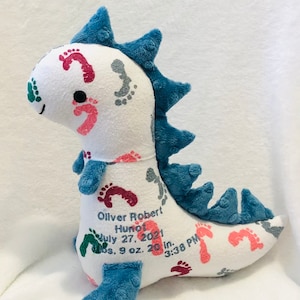 Keepsake Dinosaur Stuffed Animal: Memory Dino Made From Baby Clothes or clothing image 5