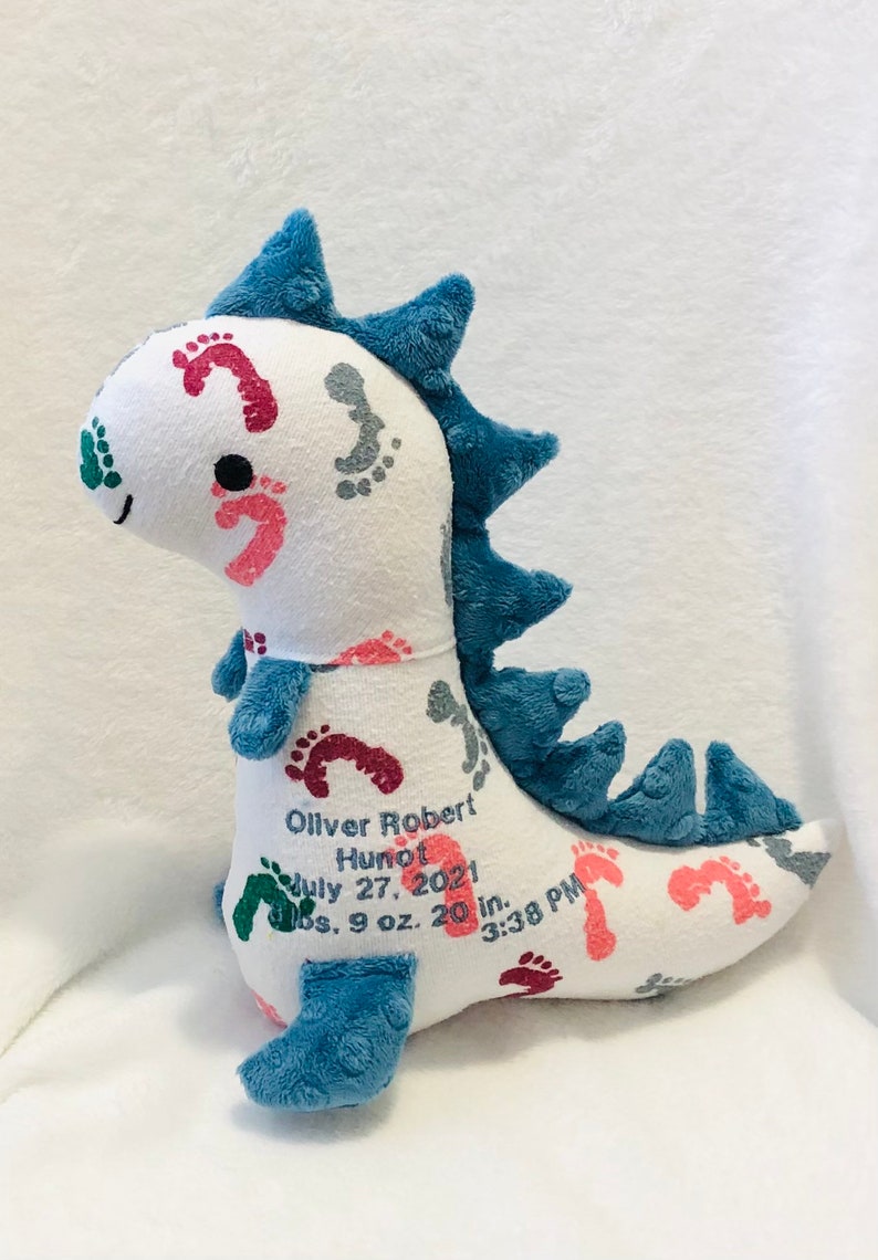 Keepsake Dinosaur Stuffed Animal: Memory Dino Made From Baby Clothes or clothing image 5