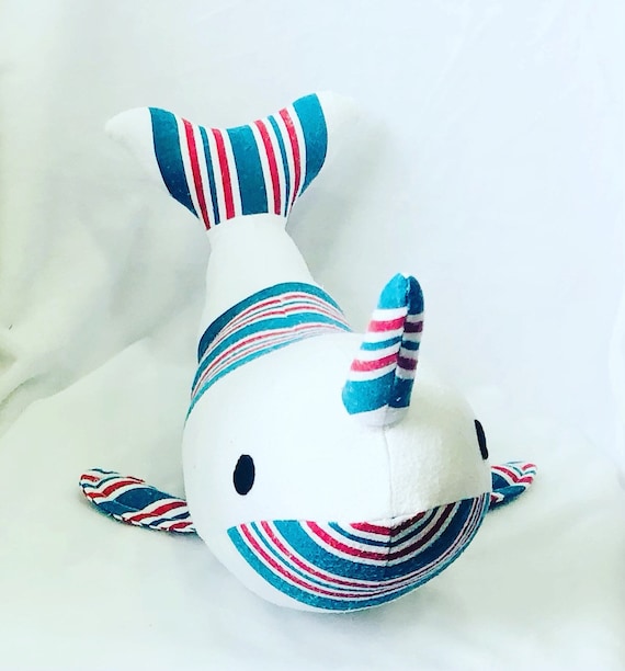 Custom Memory Narwhal Stuffed Toy from Baby Blanket or clothing
