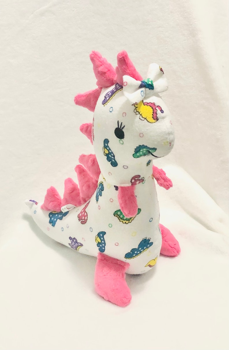 Keepsake Dinosaur Stuffed Animal: Memory Dino Made From Baby Clothes or clothing image 2