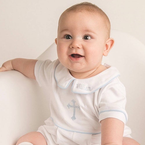 White Baptism Outfit Baby Boy Baptism Outfit Christening Outfit