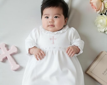 Pima Cotton Baptism Princess Gown-Baby Girl Dedication Gown-Christening Gown-Baptism Reception Outfit-Pima Cotton Baby-Blessing Gown