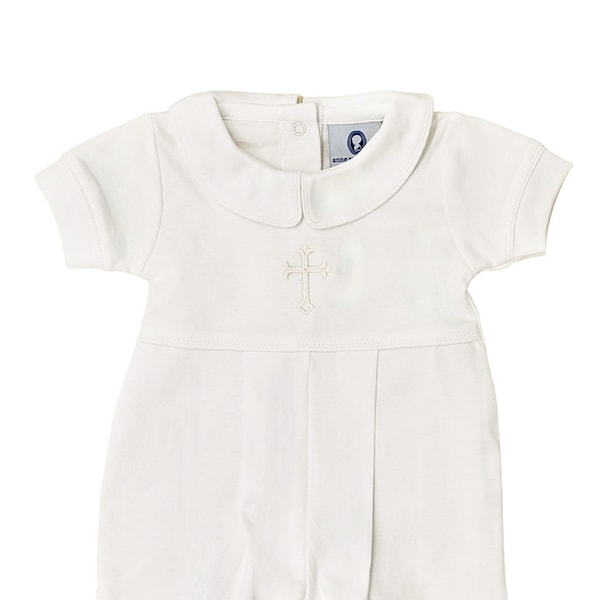 Aaron Baptism Cream w Cream Trim Outfit-Baby Boy Christening Outfit-Dedication Outfit-Short Baptism Outfit-Baptism-Baby-Blessing Outfit