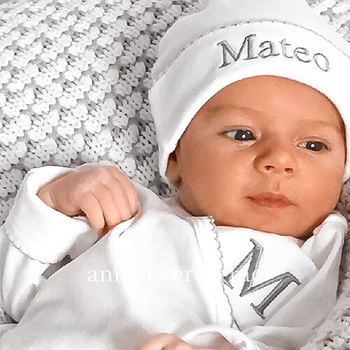 Pima Cotton Front Snap Footiewhite With Blue Trimbaby Boy Etsy