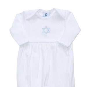 Pima Cotton Brit Milah Gown-The Shema Baby Boy Outfit Jewish Baby Boy Brit Milah Gown image 1