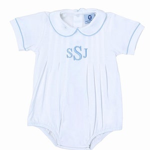 Proper Peony Pima Baby Boys Light Blue Stripe Bubble main image 0