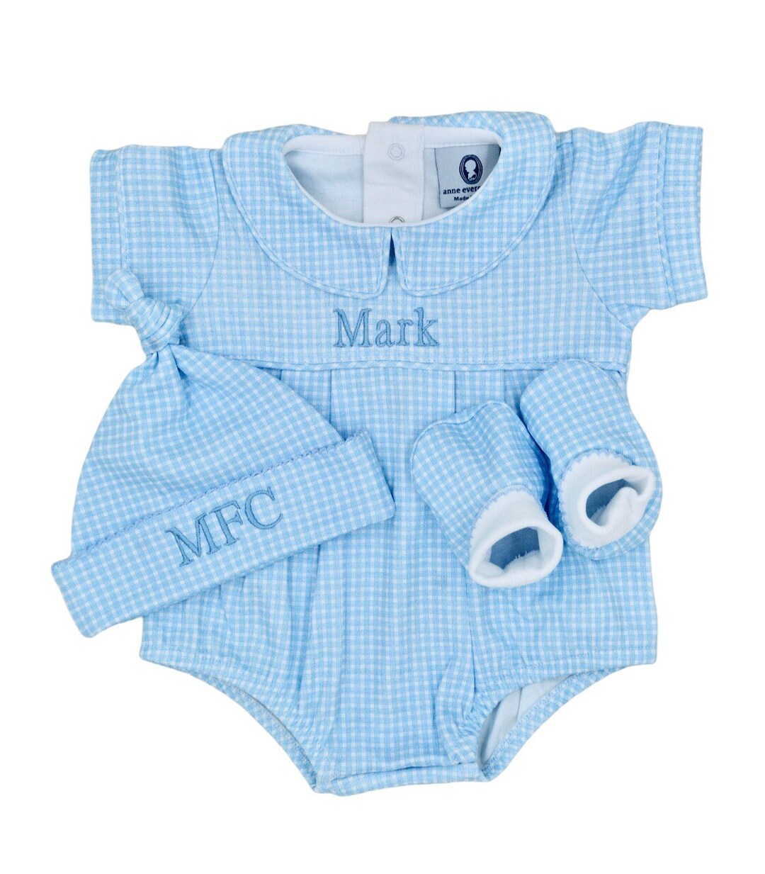 Blue Gingham Mattia Baby Boy Set main image 1