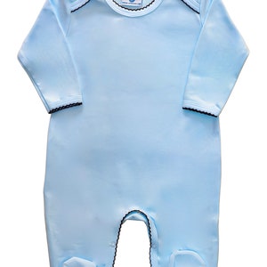 Cotton Footie Set - Dusty Blue main image 1