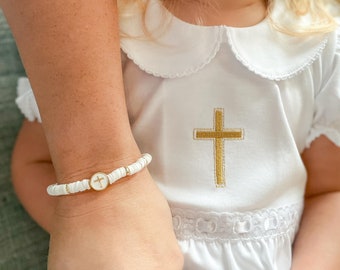 QTBraceletsUS-Baptism Bracelets-Faith-Easter Jewelry -First Communion -Baptism-Baby Dedication-Heishi Beads-