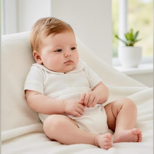 Aaron Baptism Cream w Cream Trim Outfit-Baby Boy Christening Outfit-Dedication Outfit-Short Baptism Outfit-Baptism-Baby-Blessing Outfit