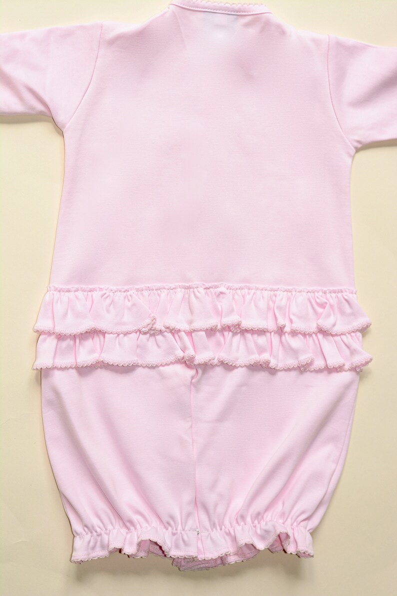 Pima Cotton Ruffled Bum Converter GownPinkBaby Girl Coming Etsy