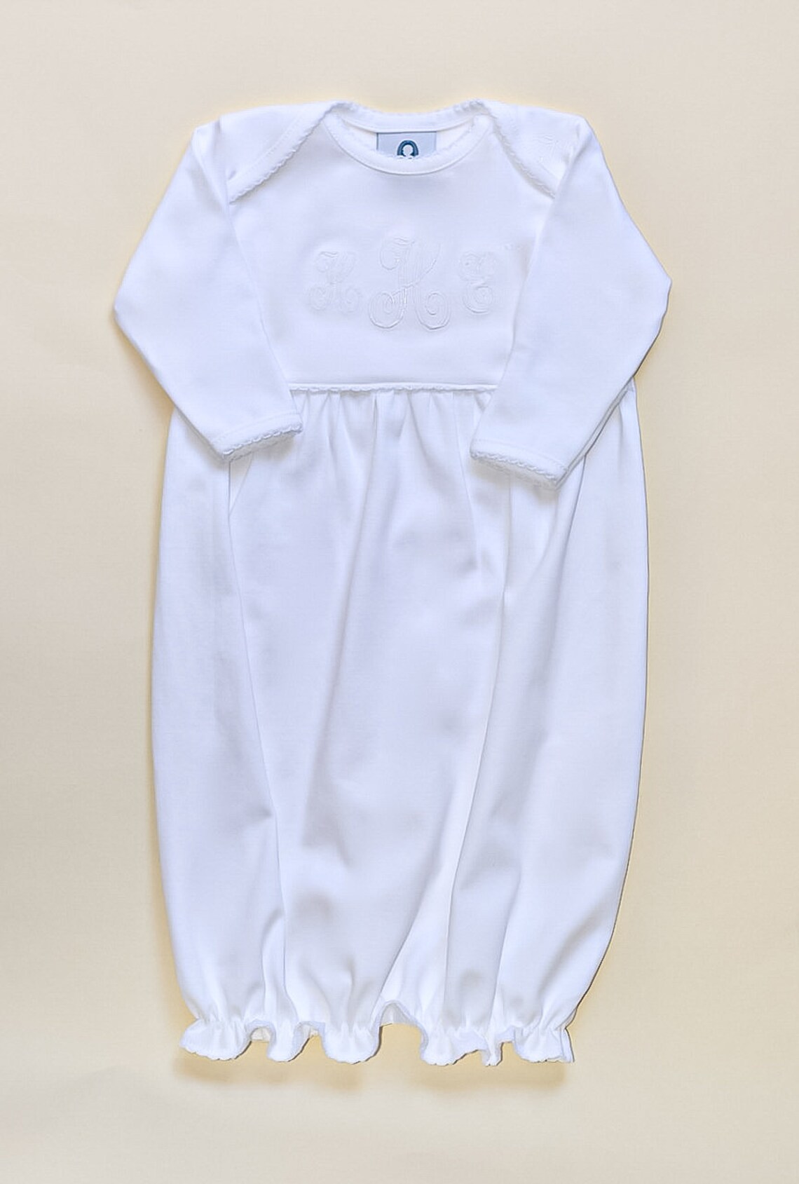 Mercerized Pima Baby Gown- White main image 0