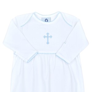 Boys Pima Gown with Cross main image 1