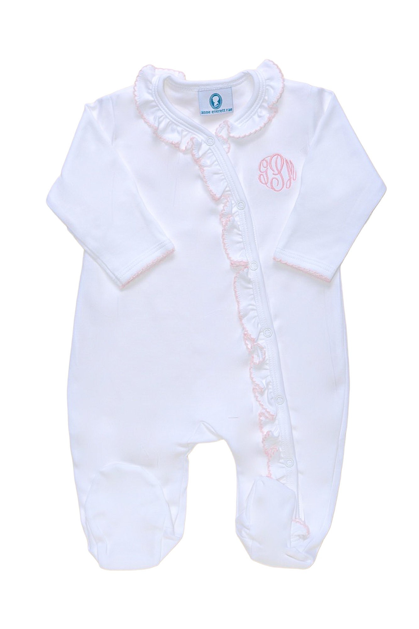 Baby Girl Coming Home Outfit-ruffled Side Snapped Romper-white