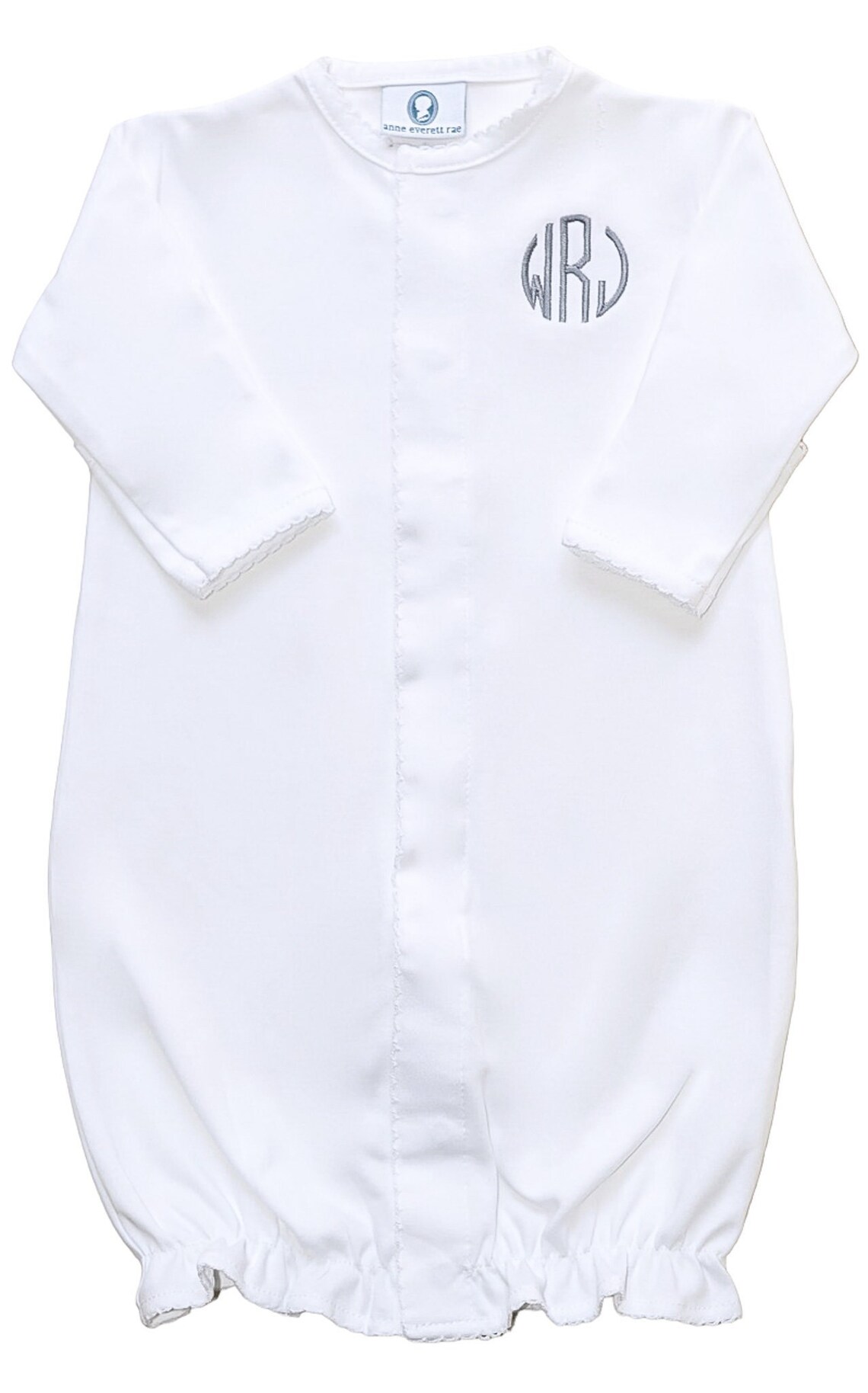 Mercerized Pima Baby Gown- White main image 1