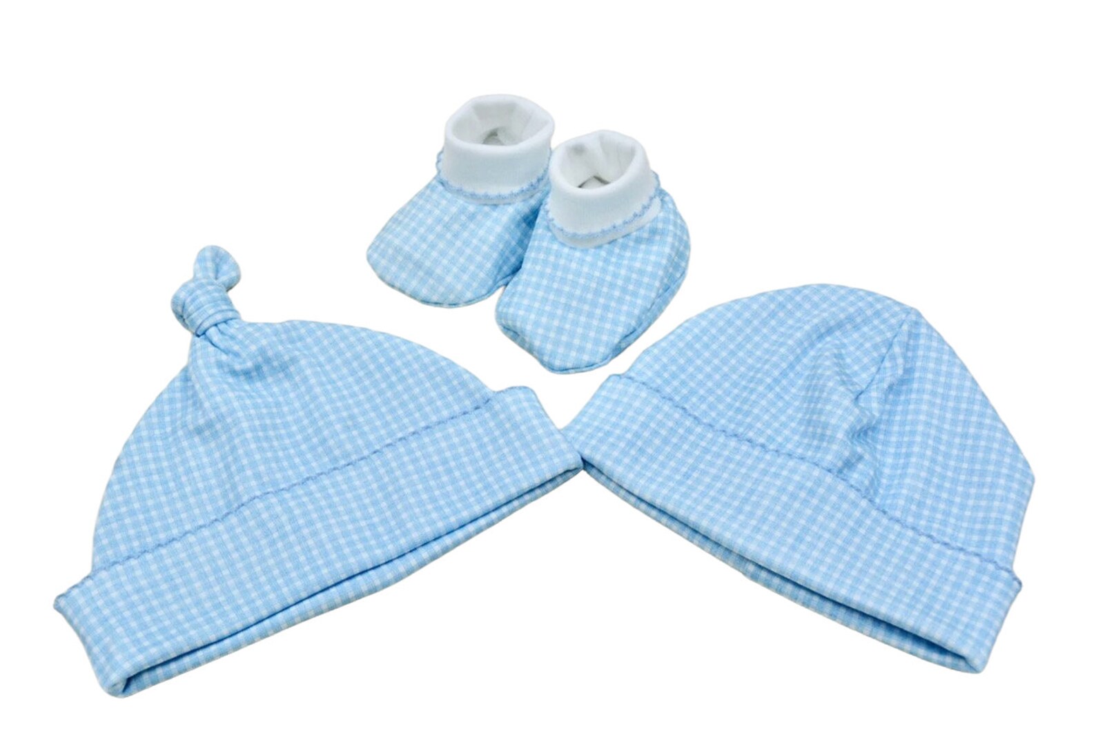 Petit Bebe Baby Boys Blue Gingham Bubble - White Collar main image 1
