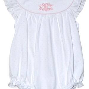 Baby Loren Red Santa Claus Hand Embroidered Pima Bubble - Girls