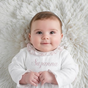 Pink Dot Pima Cotton Baby Princess Gown-Coming Home Outfit- Picture Gowns-Take Home-Pima Cotton Baby