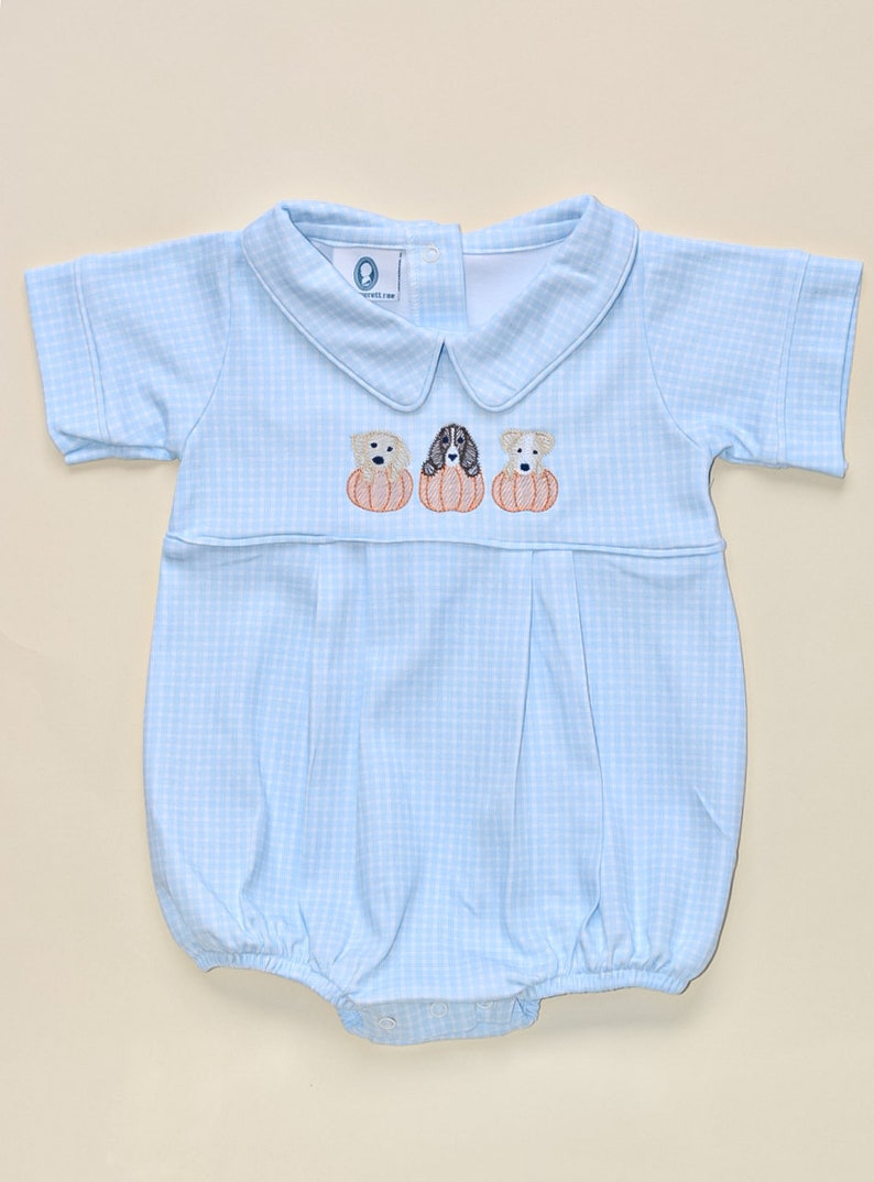 Baby Loren Boys Green Pima Romper - Smocked Pumpkins main image 0