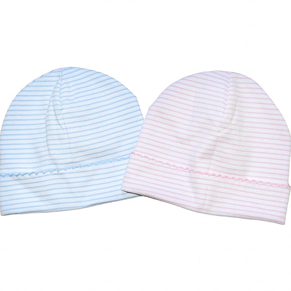 Pima Cotton Striped Hats- Pima cotton Baby- Personalized hats- hat with a design-Coming Home-Baby Naming