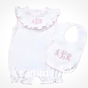 Zaylie&#39;s Pima Cotton Bubble-Monogrammed bubble, Girls Summer Bubble, Personalized, Baby clothing, Baby shower gift, Pima Cotton Baby