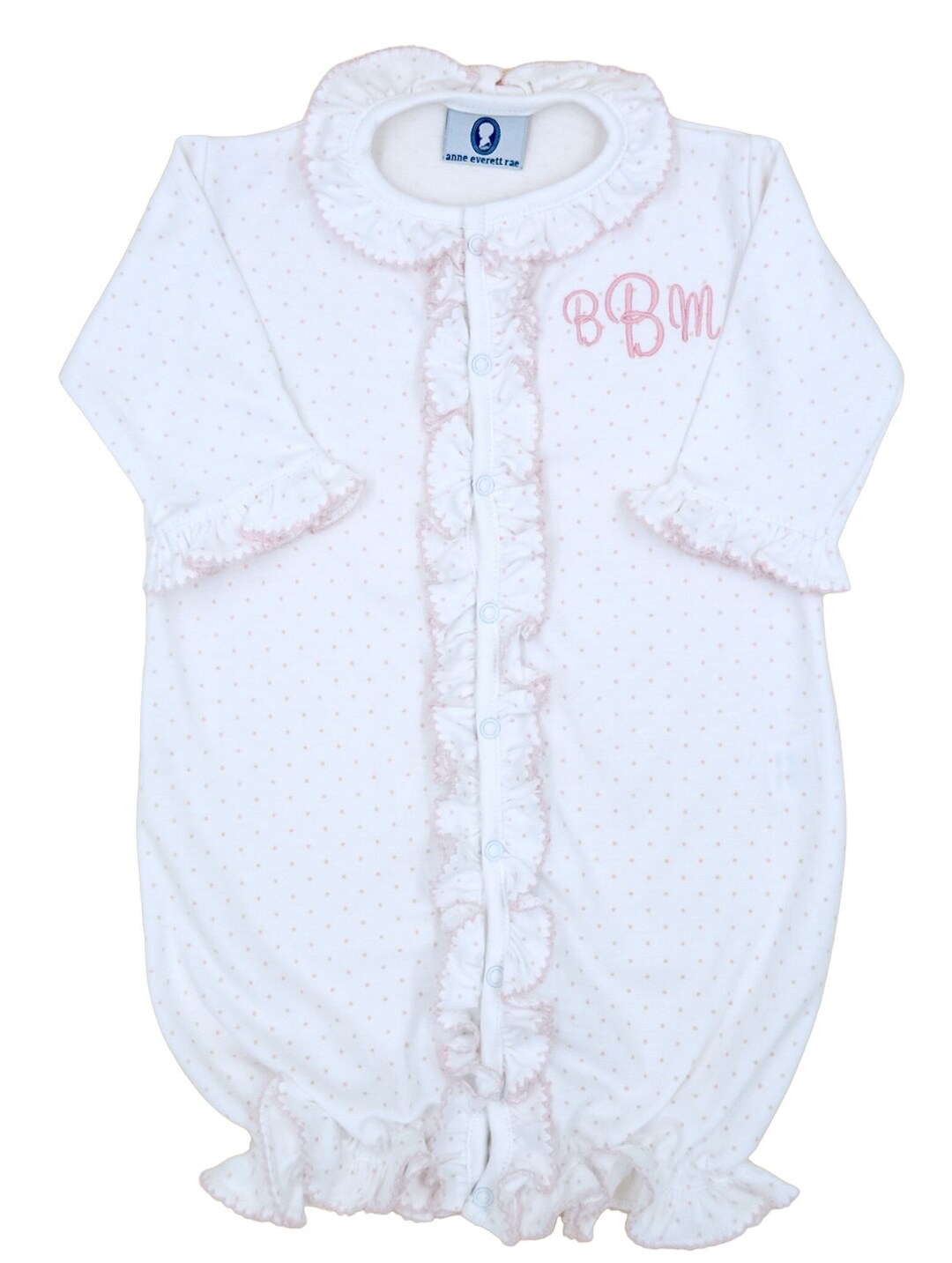 Magnolia Baby Girls Pink Ruffled Converter Gown