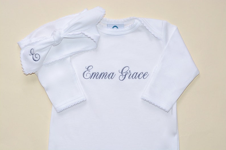 Pima Cotton Enveloped Neck Footie-White w White Trim-Baby Girl Coming Home Outfit-Baby Girl Clothes-Pima Cotton Baby-Personalized baby