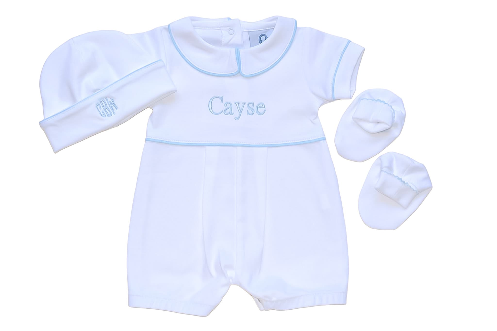 Tutina Prematura Blu Con Elefante Ricamato | Tiny Chick Abbigliamento Neonato Prematuri - Foto 2