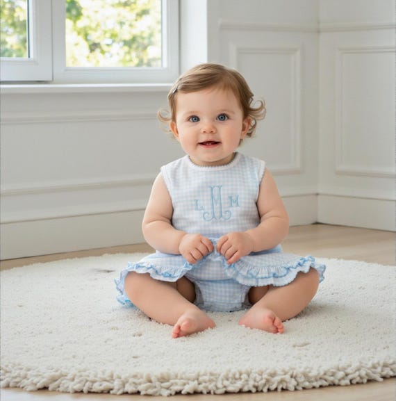 baby girl blue gingham dress Light Blue Gingham Smocked Willow Dress