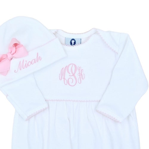 Mercerized Pima Baby Gown- Ivory main image 1