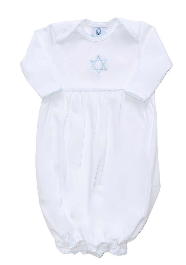 Pima Cotton Brit Milah Gown-The Shema Baby Boy Outfit Jewish Baby Boy Brit Milah Gown image 1