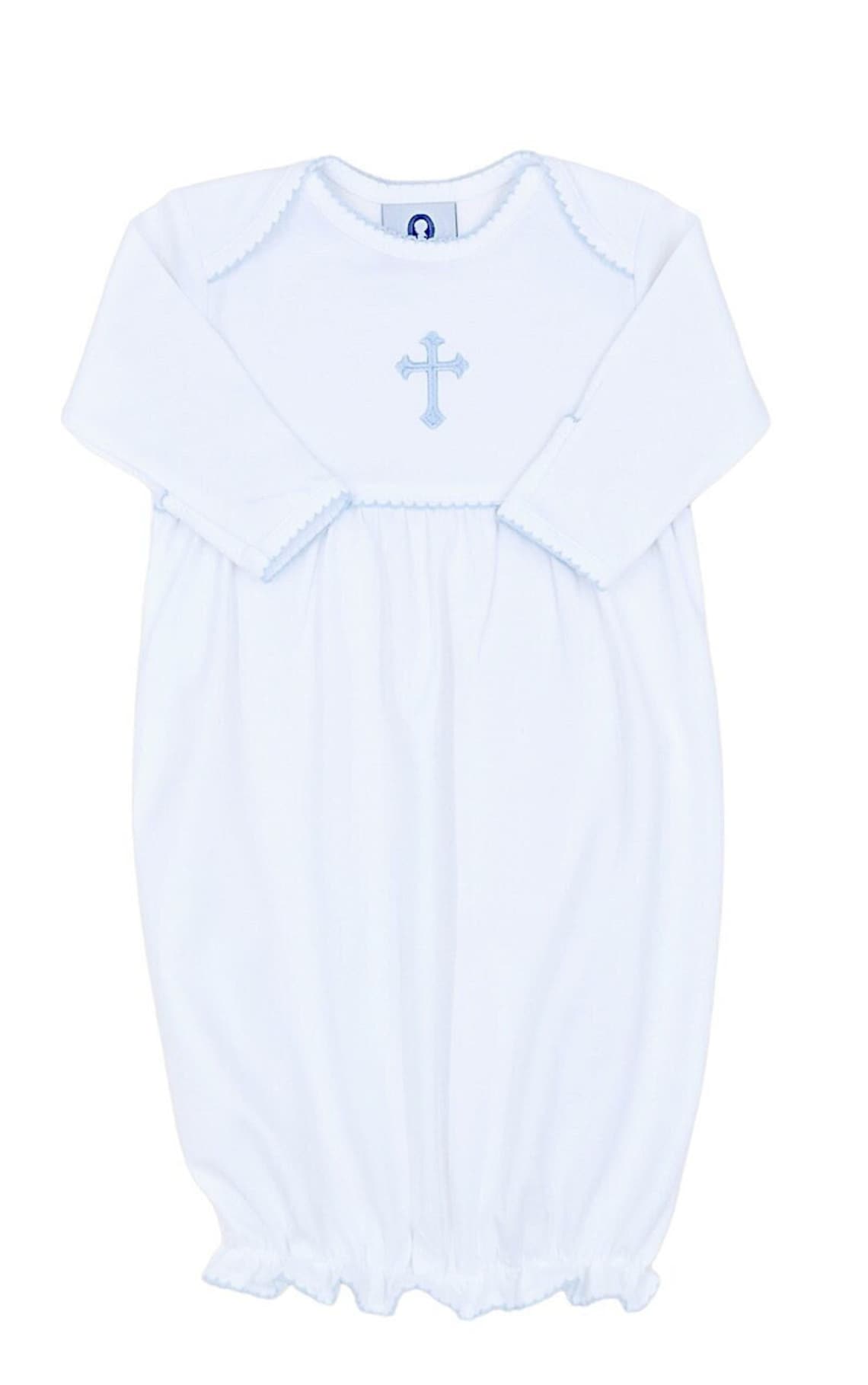 Boys Pima Gown with Cross main image 0