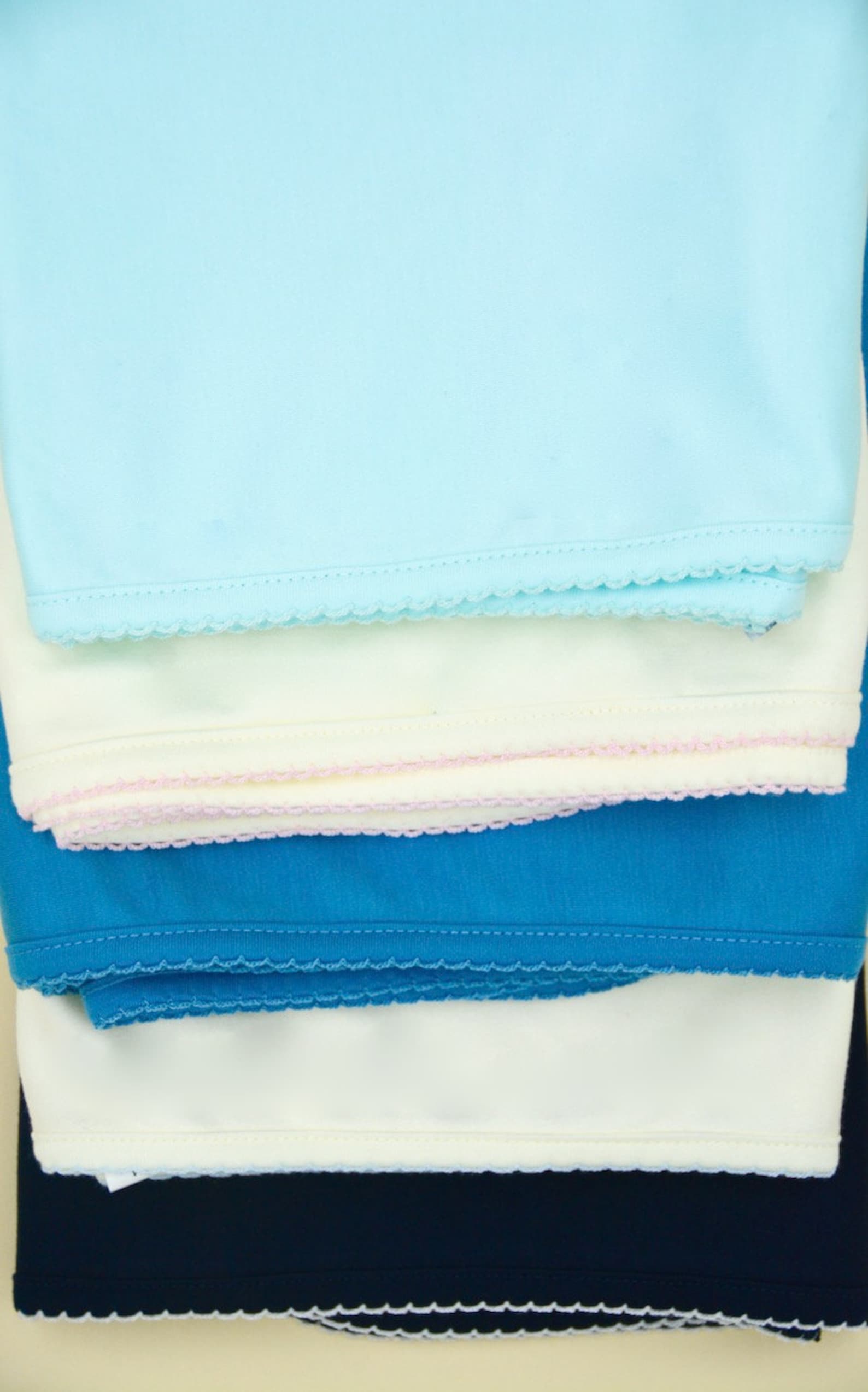 The Proper Peony Layette Pima Cotton Receiving Blanket - White with Pink Embroidery main image 1