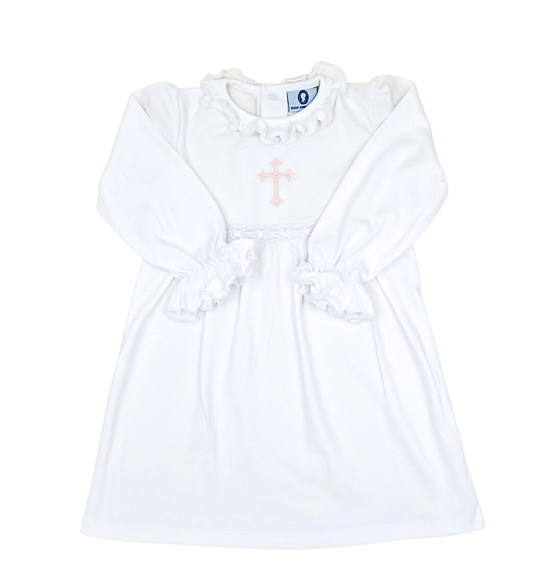 White Baptism Dresses, First Communion Dress Family Portrait Dress, Pima Cotton Tea Dresses