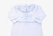 Luke Pima Cotton Outfit- White with Blue Trim-Coming Home Outfit-Newborn Coming Home-Pima Cotton Baby-Personalized Footie-Take Home Outfit 